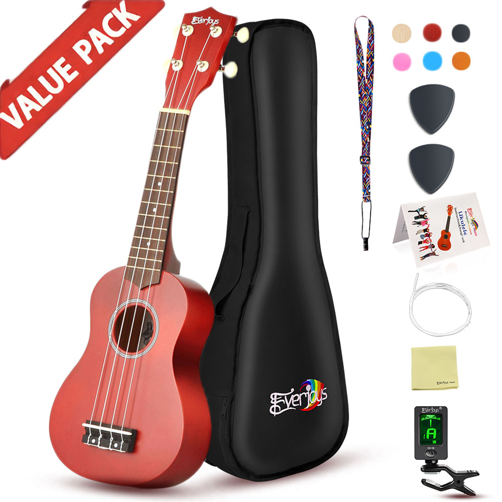 Sopran Ukulele Anfänger Pack-21 Zoll mit Gig Bag Songbook Digital Tuner