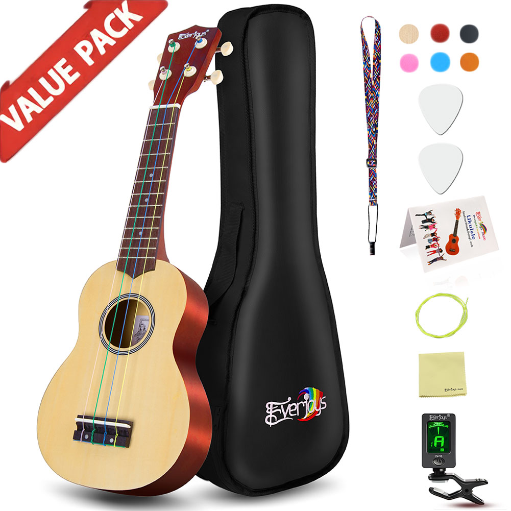 Sopran Ukulele Anfänger Pack-21 Zoll mit Gig Bag Songbook Digital Tuner